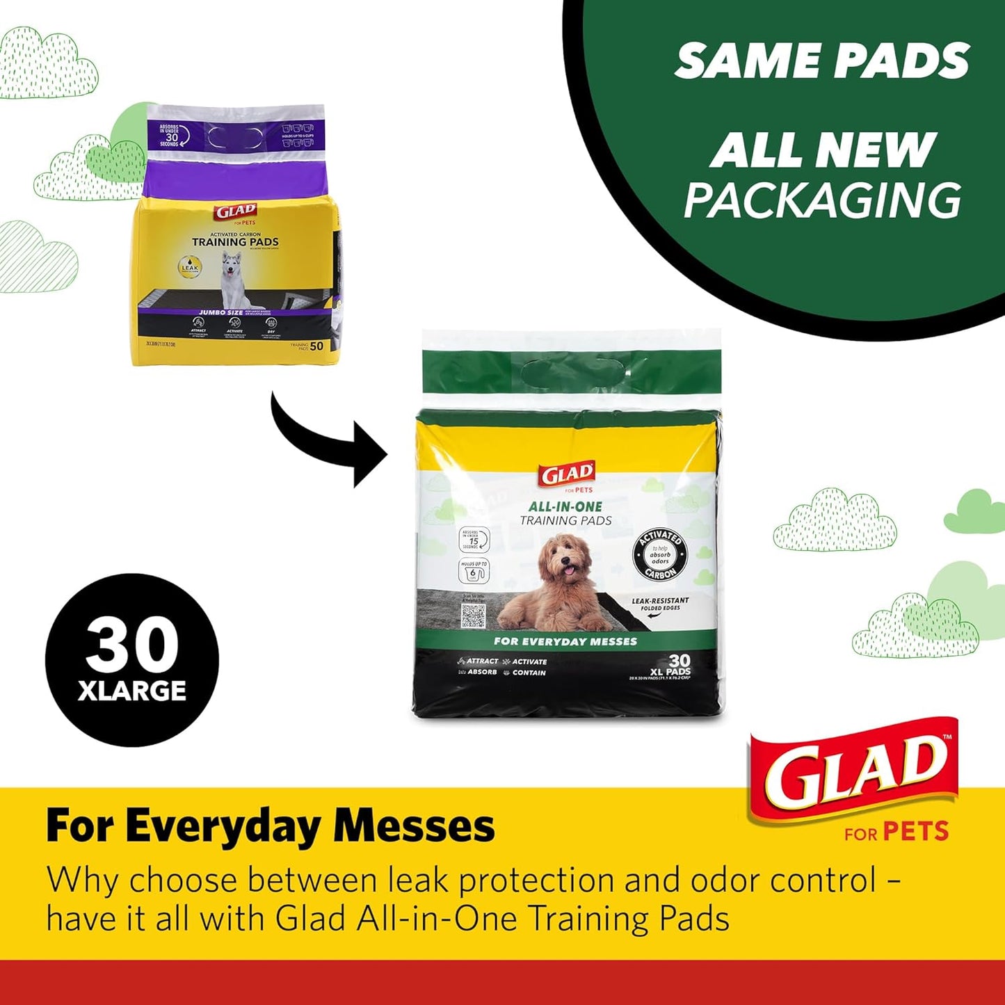 for Pets Jumbo Activated Carbon Training Pads for Large Breeds | Best Jumbo Dog Pee Pads for Absorbing Urine and Odor Quickly | Eliminates Urine Odor on Contact, 30 Count, Black