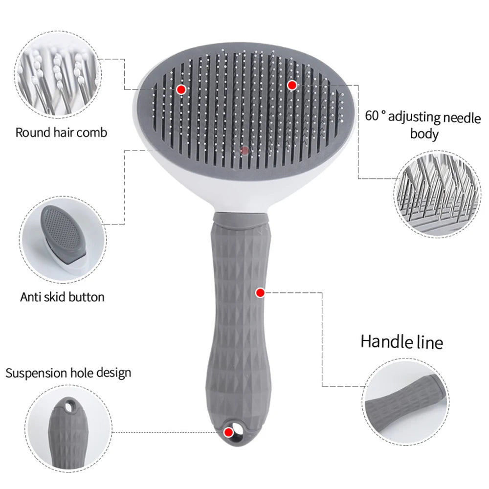 Fur-tastic Fido Fluff Remover: The Stainless Steel Shed-Stopper for Hairy Hounds and Cat-astrophic Kitties!