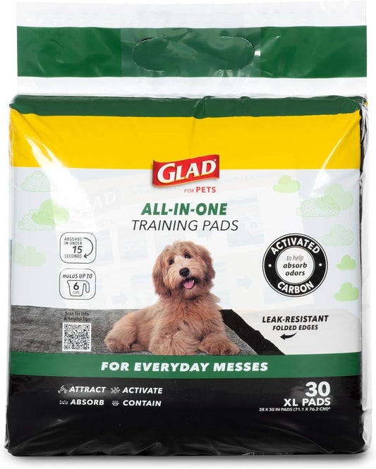 for Pets Jumbo Activated Carbon Training Pads for Large Breeds | Best Jumbo Dog Pee Pads for Absorbing Urine and Odor Quickly | Eliminates Urine Odor on Contact, 30 Count, Black
